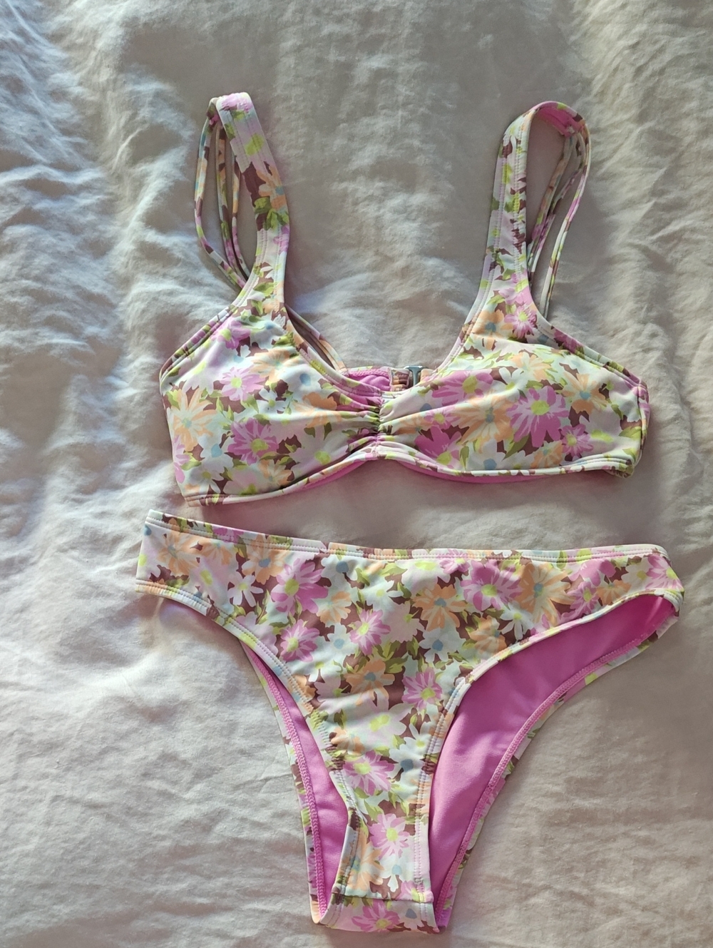 Hurley Pink Floral Two-Piece Bikini Set
